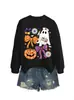 Sudadera linda y divertida de Halloween para mujer con diseño de fantasma, moño, flor, calabaza, murciélago para Amazon, Wish y tiendas independientes