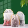 Bolsa de almacenamiento con cordón esmerilado para bolsillo, toalla facial, bolsas de embalaje de plástico a prueba de polvo para viajes, zapatos, calcetines, ropa, Venta al por mayor