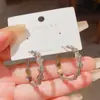 Pendientes de aro geométricos de moda con circonita minimalista para mujer, elegantes y versátiles, adecuados para el uso diario, pendientes de tendencia de nicho