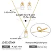 Conjunto de Joias Transfronteiriço Europeu e Americano para Mulheres Aço Inoxidável Dourado 18K Colar Brincos de Temperamento Luxo Leve Toque de Alto Padrão Em Estoque Atacado