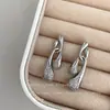 Pendientes Irregulares de Plata con Diamantes Completos en Forma de Gota de Agua para Mujer, Únicos, Nuevo Estilo 2025, Pendientes Explosivos, Lujo Ligero, Pendientes de Gama Alta