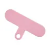 Cordón para teléfono de color caramelo, almohadilla de silicona, clip trasero transparente, tarjeta de tela fija, almohadilla para teléfono con puerto de carga universal