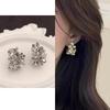 Brincos de anel C de flor de metal retrô requintado francês, moda feminina, elegante, nicho, brincos de alta qualidade, novos brincos