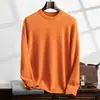 Suéter de Cashmere Gola Redonda 2026 Outono e Inverno Novo Suéter Básico Masculino Liso Espessado Estilo Coreano Solto Suéter de Puxar