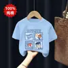 2026 Novo Estilo Camisetas Redondas Infantis Meninos Casuais Meninos Algodão Puro Manga Curta Camisetas de Verão Meninos Manga Curta Tendência