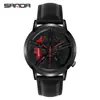 SANDA SANDA 1040 Reloj de Moda con Esfera Hueca Reloj Estudiante Masculino Tiktok Reloj Creativo Concepto de Agua