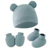 Comercio exterior europeo y americano gorro para llanta de recién nacido guantes antiarañazos cubrepiés gorro de bebé guantes de bebé cubrepiés juego de tres piezas 8327