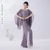 Nuevo Conjunto de Vestuario Danza de Hadas Estilo Chino para Mujeres, con Elegante Blusa de Gasa y Pantalones de Pierna Ancha, Ropa de Práctica de Danza Clásica Estilo Chino