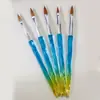 Set Transfronterizo de 5 Pinceles para Arte de Uñas con Gradiente de Cristal, Plumas de Tallado, Pinceles de Pintura, Plumas Multifuncionales para Arte de Uñas DIY con Gel UV