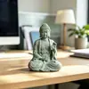 Figura de Buda de arenisca verde estilo Zen transfronteriza, decoración creativa para acuario, mesa de centro inspirada en el Zen, decoración del hogar, adorno de resina estilo chino