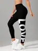 Leggings Personalizados para Mujer con Impresión Offset Leggings de Fitness Amor Madre e Hija en Inglés Pantalones de Yoga para Mujer