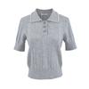 Ropa Zhengqite/Diseño Estilo Francés Gris Perla Cuello Polo de Punto Trenzado de Alta Gama Top de Manga Corta para Mujer