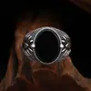 Anillo para Hombre Hecho a Mano de Alta Calidad Yan Yu Anillo Negro Diseño Abierto Joyería Vintage de Moda Venta Directa de Fábrica