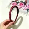Diadema Simple Diaria de Tela de Lunares para Mujeres con Dientes Antideslizante Presionador de Cabello Temperamento Moda Lazo para el Cabello Accesorios para el Cabello Verano
