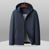 Nova Jaqueta Masculina de Negócios Jaqueta Casual da Moda para Homens de Meia-idade com Capuz Removível Todas as Ocasiões Cabelo Masculino