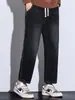 Jeans Rectos Nostálgicos Retro para Hombre, Nuevo Estilo High Street Americano Primavera y Otoño, Pantalones Largos Casuales Sueltos de Pierna Ancha para Hombre