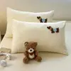 Fundas de Almohada de Algodón Waffle de Dibujos Animados, un Par de Rellenos de Almohada para Uso Doméstico de Adultos, Fundas de Almohada de Algodón Puro para Dormitorio de Estudiantes