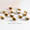 Accesorios de joyería diy cuentas de cerámica de agujero grande cuentas de porcelana con aplique Jingdezhen 10mm azul y blanco floral cuentas sueltas materiales hechos a mano