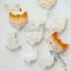 Colgante de Zorro de Calcedonia Blanca Hielo Natural para Mujer, Colgante de Ágata de Color Bonito, Colgante de Jade Flor de Durazno, Tallado por Ambas Caras
