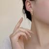 Aretes de botón en forma de C de plata esterlina S925 de Corea del Sur con cruz retorcida, estilo Chanel cool ins, recomendados por el libro rojo