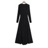 Vestido Elegante Estilo Francês Novo para a Primavera 2025, Patchwork, Secagem Rápida, Manga Longa, para Mulheres com Decote Quadrado, Cobertura dos Ombros, Cinto na Cintura, Emagrecimento, Vestido Longo Slim