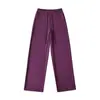 Ry2538-25 Verão Novo Estilo Europeu e Americano Cordão Preguiçoso Solto Calça de Perna Larga Solta Casual Comprimento Total