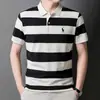 Camisa Polo de Manga Corta Transfronteriza para Hombre Verano Casual Rayas Cuello con Solapa Bordado Camiseta Polo Ropa para Hombre en Stock Venta al por Mayor