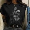 Nova Camiseta Feminina Moda Camiseta Manga Curta Harajuku Gráfica