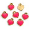 Accesorios para Joyería de Aleación DIY Colgante de Corazón Pequeño Corazón de Melocotón con Aceite Gotear Colgante Decorativo para Pulsera Llavero Pendientes W501