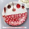 Plato de papel Copo de nieve Feliz Navidad Feliz Año Nuevo desechable transfronterizo en stock plato de papel para pastel juego de vajilla de vaso de papel