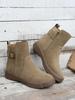Botas Retro Europeias e Americanas Botas da Moda Botas Curtas de Solado Grosso Botas Femininas Transfronteiriças Tamanho Grande Outono e Inverno 2024 Novo
