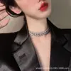 Diseño de Collar de Cadena Completa de Diamantes Hermoso para Mujer de Primavera y Verano Nuevo Collar Frío Europeo y Americano Accesorios de Joyería Personalizados para Clavícula