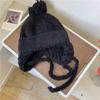Protetores de ouvido de malha grossa forrados de lã de inverno para mulheres, chapéu Lei Feng quente e fofo para viagem, chapéu de lã casual à prova de frio para todos os tipos de combinações