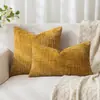 Capa de Almofada de Chenille com Agulha Grossa Textura Tramada Cruzada Simples Lisa Almofada Macia Almofada de Sofá Almofada de Bambu