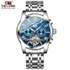Reloj de hombre de la marca suiza TEVISE, reloj de moda para hombre, reloj mecánico multifuncional, resistente al agua, reloj famoso.