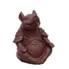 Mascota de Té Cerdo de Arcilla Púrpura Yixing, Cerdo Volador de Arcilla Púrpura Hecho a Mano que Trae Fortuna, Figura General de los Ocho Inmortales, Adorno de Té, Accesorio para Juego de Té