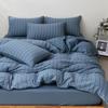 Conjunto de Quatro Peças de Algodão Amigo da Pele Seersucker Novo 2025 Cobertura de Colchão para Dormitório de Estudantes Lençóis e Lençóis com Elástico Conjunto de Roupa de Cama de Três Peças