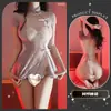 Lencería Sexy Cheongsam Retro Bordado Hueco Falda Corta Sexy Espalda Descubierta Tirantes Deseo Puro Uniforme Tentación Qqny