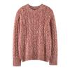 Suéter de Cachemira para Mujer 100% Cachemira Pura Hilo de Flor Moda Casual Más Fácil de Combinar Casual Holgado Cuello Redondo Jersey Suéter de Punto