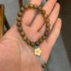 Accesorios de Cuentas Redondas de Sándalo Verde Pulsera con Colgante de Loto para Hombres y Mujeres, Pulsera de Cuentas de Oración, Pulsera de Juguete Cultural para Parejas