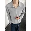 Otoño 2026 Nuevo Estilo Estilo Hong Kong Interior Tallas Grandes Cuello Solapa Manga Larga Camisa POLO M-5X HT261184-P19
