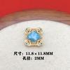 Anillo de cuentas de piedra Aurora dorada de método antiguo con incrustaciones de circonita turquesa diy hecho a mano imitación accesorios de joyería de jaspe Hetian