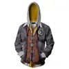 Comercio exterior nuevo suéter con capucha de la serie Borderlands estampado digital 3D abrigo con capucha cosplay de juego alrededores