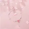 Prata de lei Estilo Mori Cristal de Morango Namoradas Mensageiro Irmãs Par de pulseiras baratas Design de nicho para estudantes femininas ins