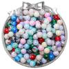 Cuentas de porcelana con halo de vidrio de 8 mm, cuentas redondas, pulsera de cuentas hecha a mano para bricolaje, collar, cuentas sueltas, accesorios de joyería, venta al por mayor