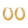 Aretes Transfronterizos Europeos y Americanos de Cachemira Acero Titanio para Mujer Diseño Creativo de Lujo Ligero Versátil Moda Distintiva Aro de Alambre Trenzado