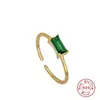 Anillo Abierto Cuadrado de Diamante de Plata de Ley S925 Anillo Europa y América Venta Caliente Moda ins Simple Creativo Anillo Abierto