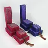 Caixa de Joias Retrô com Franjas, Caixa de Brocado com Padrão de Ondas, Para Brincos, Anéis, Pulseiras, Colares, Caixas de Embalagem para Presente de Joias