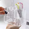 Porta-Canetas Transparente de Acrílico com Grande Capacidade para Crianças, Meninas e Alunos do Ensino Fundamental, Caixa Organizadora de Papelaria para Mesa, Suporte de Armazenamento com Alto Valor Estético