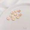 Pingente Redondo Colorido Preservado em Ouro 14K com Letra Gravada Brincos DIY Feitos à Mão Joias Acessório Redondo Colar Pulseira Pingente